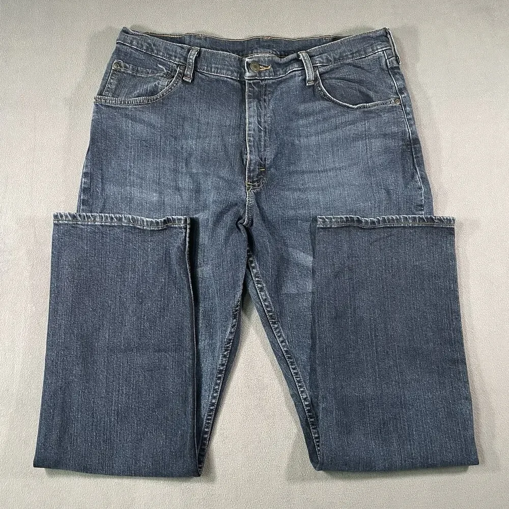 Wrangler Five Star Relaxed Fit Jeans Mens 36x30 Blue Straight 97FXWXD